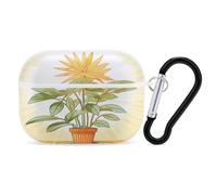 Light Plants Earbuds Organizer Shockproof Protective Airpods Pro Cover with Carabiner Clip Anti Fall Carrying Earphone Case Cover for Airpods Pro 2nd Generation White
