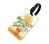 Light Plants Luggage Tag Travel Essentials TPU Bag Tag Personalized Luggage Tags Holder Name Id Identifiers Card with Black Lanyard for Suitcase Backpack Toolbox, Black, One Size, Luggage Tag
