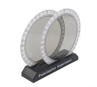 Light polarization experimenter with optical polarizers and interference plate for student use in physics teaching and laboratory demonstrations (Black white)