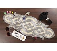 Light & Pro Glitz Farmhouse Beaded Table Runner, Arch Design - 13x36 Inch (31x91 Cms), Silver Ivory