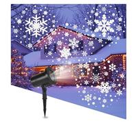 Light Projector, IP65 Waterproof Outdoor Snowflake LED Rotating White Snow Falling Projection Lamp Xmas Holi(White Snowflakes)