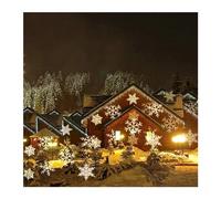 Light Projector, Solar Christmas Snowflake Disco Light IP65 Outdoor Moving Snowfall Lamp for New Year Party Wedding Decor(Bianco)