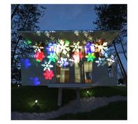 Light Projector, Solar Christmas Snowflake Disco Light IP65 Outdoor Moving Snowfall Lamp for New Year Party Wedding Decor