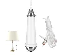 Light Pull Cord Handle With 100cm Nylon Extension And Clip Connector Shower Light Pull Cord Handle Ceramic String Light Switch Pull Cord Suitable for Toilet Bathroom, Ceiling Lights, And Fans(White)