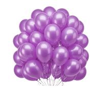 Light Purple 10" Latex Balloons - Helium-Grade Plain Balloons for Birthday Parties, Weddings, Baby Showers, Christmas & Event Decorations - Durable & Versatile Party Supplies - 50 Pcs
