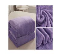 (Light Purple, 200X230cm-XXXLarge Size) 22 Colors Solid Sumptuous Light Winter Flannel Plush Fleece Soft Blanket Warm