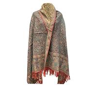 LIGHT PURPLE BEIGE FLORAL WINTER SCARF SHAWL WRAP PURE YAK WOOL SCARF SHAWL DECORATION WOOL BLANKET UNISEX OVERSIZED DOUBLE SIDED LUXURIOUS WOOL SCARF GIFT