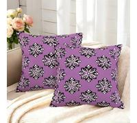 Light Purple Cushion Covers 55 x 55 cm Pack of 2 Throw Pillow Cases Retro Cushions Spring Autumn Decorative Pillows Square Cushion Cover 22x22 Inches for Sofa Couch Living Room Bedroom -GY246
