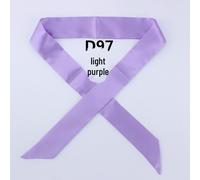 (light purple, D97) Korean Style Solid Color Silk Satin Narrow Scarf - Versatile Fashion Accessory for Women