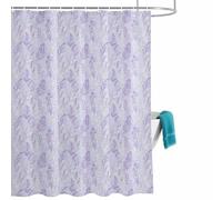 Light Purple Flowers Shower Curtain for Bathroom, Spring Lavender Floral Leaf Botanical Waterproof Cloth Fabric Bathroom Accessories Set with 12 Rust Proof Plastic Hooks, 56” x 78”