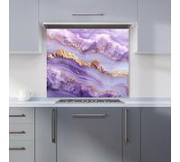 Warren Reed - Designer Light Purple Marble Effect Kitchen Splashback W900Mm X H650Mm, Multi