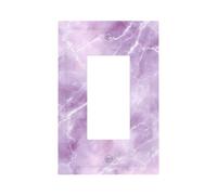Light Purple Marble White Veins Light Switch Wall Plate Faceplate Cover Single Rocker 1 Gang Decorator Outlet Receptacle Covers for Home Kitchen Room Bathroom Decor