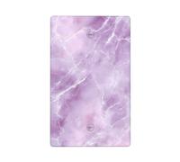 Light Purple Marble White Veins Single Toggle Blank Wall Plate Light Switch Cover Decorative 1 Gang for Kitchen Room Bathroom Size 11.4x7cm