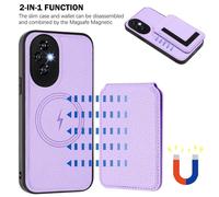 (light purple, Redmi A4 5G) Magsafe 2 in 1 Detachable Huawei Wallet Case with Card Holder Magnetic Kickstand PU Leather Flip Cover For Honor X6B X7B X8B X9B Honor200 Play 8T