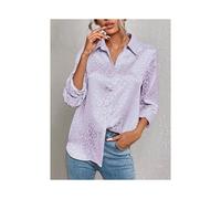 (Light Purple, XL) Women Leopard Print Luxury Blouse Spring Summer Long Sleeve Lapen Vintage Button Up Shirt Office Lady Satin Tunics Harajuku Top