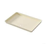 Light Rectangular Tea Tray, PET Serving Platter for Snacks Fruits Desserts, Modern Nordic Style Cream White or Black(A)
