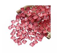 Light Red Crystal Mosaic Tiles Squares Stained Glass for Crafts Supplies DIY Picture Frames Handmade Jewelry Coasters Art Material Decoration,1x1cm,100 Pieces