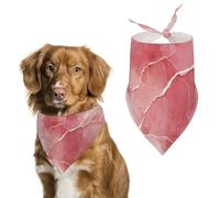 Light Red Marble Texture White Veins Dog Bandanna Adjustable Pet Triangle Kerchief Scarf for Cat And Dog