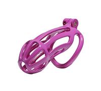Light Resin Male Chastity Cage Lock with 4 Rings Cock Cage Breathable Mamba Chastity Device restrain Sex Toy for Men QA-08 (XL, Purple)