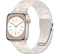 Light Resin Strap Compatible with Apple Watch Straps Women 38mm 40mm 41mm 42mm 44mm 45mm 46mm 49mm, Starlight Stainless Steel Buckle Ladies Strap for iWatch Ultra SE, Series 10 9 8 7 6 5 4 3 2 1