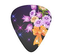 Light romantic Flowers The 12 piece guitar pick pack is suitable for various electric guitars, acoustic guitars and bass guitars