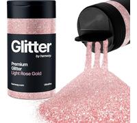 Light Rose Gold Glitter Shaker, 130g Ultrafine Glitter, Crafts 1/128" Metallic Flake Light Rose Gold Sequins, Resin & Epoxy Crafts, Decorating, Halloween, Christmas Nail, Face, Hemway
