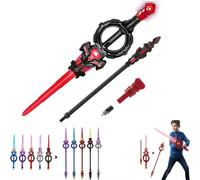 Light Saber, Light up Sword, Swords for Kids, Can Be Assembled and Transformed, Seven Color Switching, Smart LED Lights, Retractable Blades (Black)