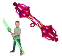 Light Sabers for Kids, Fire Spin Sword Double-Edged Lightsaber Toy with 24-Color LED Lights & Sound, for Kids Role-Play Battles,Retractable Light Saber Sword for Party Christmas (Red)