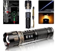 LIGHT SABRE Torch, Torches LED Super Bright, Rechargeable Torch, Water Resistant Tactical Flashlight,180000 lumens with 300m Zoom and 360 Degree Cob Lantern Function with Power Bank.