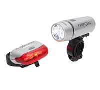 Sport Direct™ MegaWhite 50 Lumen Set. Front/Rear Bike Light Set. 3 x Front Superbright LED's & 3 x High Visibility Rear LED's. Run Time 160hrs+ IPX4 Waterproof *SEE 360 VIDEO*