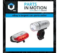 Sport Direct™ MegaWhite 50 Lumen Set. Front/Rear Bike Light Set. 3 x Front Superbright LED's & 3 x High Visibility Rear LED's. Run Time 160hrs+ IPX4 Waterproof *SEE 360 VIDEO*