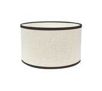 ValueLights Eva Linen Large Drum Shade with Black Trim - Size: 25 x 45 x 45cm - Cream - Wilko