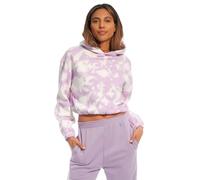 Light & Shade LSLSWT030 Women's Tie-Dye Cropped Hooded Top, Pastel Purple, X-Large