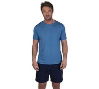 Light & Shade LSSET032 Men's Crew Neck T-shirt and Short Pyjama Set, Blue, M