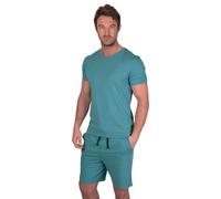 Light & Shade Men's V Neck Tee & Short Pyjama Set in Blue | Size: Large Light & Shade Blue L