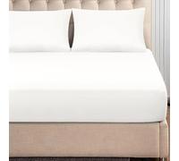 Light & Shade Microfiber Easy care Fitted Sheet, White, King (152 X 200 X 25) CM
