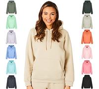 Light & Shade Women's Hooded Soft Touch Ladies Loungewear Hoodie Sweatshirt Top, Sand, M