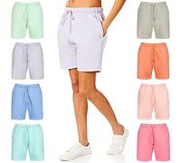 Light & Shade Women's Pastel & Brights Loungewear Sweat Shorts Joggers Jogging Shorts, Lavender, X-Small