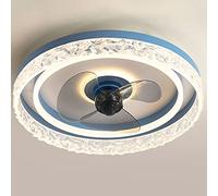 Light Smart Ceiling Fan with Light Dimmable Chandelier Flush Mount Low Profile Ceiling Lamp Led Quiet Ceiling Fan Modern Indoor Fan Light/Style D
