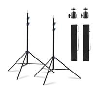 Light Stand Photography,78.8''/200cm Spring Cushioned Heavy Duty Photography Tripod Stand with 1/4”Screw Adapter, Adjustable Lighting Stand for Studio LED Lights, Softbox, Flash, 2 Pack,CS032