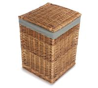 Red Hamper H095GRY/1 Light Steamed Small Square Laundry Basket with Grey Sage Lining
