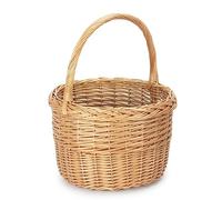 Light Steamed Wicker Round Orchard Shopping Basket