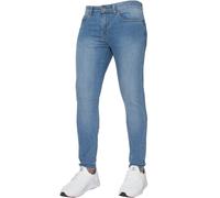(Light Stonewash, 38R) Ze Enzo Mens Skinny Jeans Slim Fit Super Stretch Denim Pants