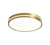 Light, Style Full Copper Ceiling Light, Ultra Thin Flat Round LED Flush Mount Ceiling Light, 3 Color Temperatures Ceiling Lamp, Acrylic Lamp Shade, Close to Ceiling Light Fixtures