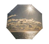 Light Sunshine Sea Art Automatic Foldable Umbrella UV Protection Auto Open Close Folding Sun Blocking Umbrellas for Travel Women Boys Girls