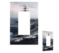 Light Switch Cover Aircraft Carrier Wall Plate 1 Gang Switch Plate Covers Decorative Outlet Cover Electrical Receptacle Faceplate for Bathroom Kitchen Decor Wall Plates 5" x 3"