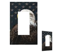 Light Switch Cover American bald eagle Wall Plate 1 Gang Switch Plate Covers Decorative Outlet Cover Electrical Receptacle Faceplate for Bathroom Kitchen Decor Wall Plates 5" x 3"
