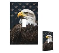 Light Switch Cover American bald eagle Wall Plate 1 Gang Switch Plate Covers Decorative Outlet Cover Electrical Receptacle Faceplate for Bathroom Kitchen Decor Wall Plates 5" x 3"