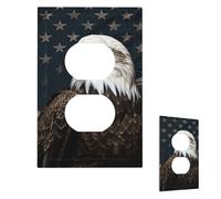 Light Switch Cover American bald eagle Wall Plate 1 Gang Switch Plate Covers Decorative Outlet Cover Electrical Receptacle Faceplate for Bathroom Kitchen Decor Wall Plates 5" x 3"
