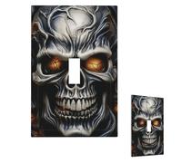Light Switch Cover Cool Evil Skull Wall Plate 1 Gang Switch Plate Covers Decorative Outlet Cover Electrical Receptacle Faceplate for Bathroom Kitchen Decor Wall Plates 5" x 3"